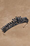 Crystal Jewelled Bridal Crown For Wedding Princess Bride Costume Crown Navy Blue - 2