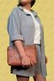 Vegan Leather Tan Leather Waterproof Travel Portfolio Clutch with Wrist Strap Unisex Handbag (28*18CM) - 2
