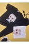 glasses girl 2 pieces printed T-shirt and sweatpants with side pockets, summer bottom top suit - 3