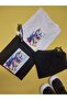 Cat Printed 2 Pieces T-shirt and Sweatpants with Side Pockets, Summer Bottom Top Set - 3