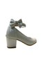 Girl's Mother-of-Pearl Bow 759 Model Stone Detailed Heeled Evening Dress Shoes - 4