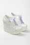 High Wedge Heeled Daisy Pearl Wedding Dress Evening Dress Shoes