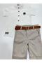 Boy's Set - Judge Collar Shirt and Belted Shorts - 2