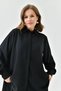 Women's Black Long Sleeve Shirt and Pleated Wide Leg Black Pants Bottom-Top Set 2051 - 2