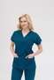 Women's Lycra Bat Sleeve Nurse Doctor Suit Petrol Green - 4