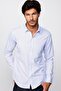 Slim Fit Long Sleeve Slim Fit Patterned Cotton Easy-Iron White Men's Shirt
