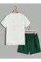 Unisex Women/Men White Green NewYork Custom Printed Shorts T-shirt Set - 2