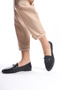 Livia Monroe Black Women's Genuine Leather Chain Loafer Daily Shoes - 5