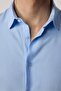 Slim Fit Long Sleeve Slim Fit Flowing Viscose Stylish Blue Men's Shirt - 4
