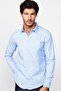 Slim Fit Long Sleeve Slim Fit Patterned Cotton Easy to Iron Blue Men's Shirt