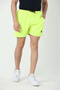 Men's Neon Yellow-black Garnished Embroidered Pool-Sea Shorts
