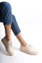 Talivina Beige Women's Laceless Genuine Leather Sneaker Daily Shoes - 2