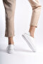 Helena Monroe White Women's Laceless Genuine Leather Sneaker Daily Shoes - 4