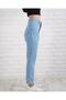 Piraye Light Blue Mom Jeans Lycra High Waist Snow Washed Mom Jeans Extra Comfortable - 2