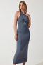 Women's Smoked Halter Collar Summer Steel Knitted Long Dress BP00159 - 2