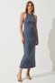 Women's Smoked Halter Collar Summer Steel Knitted Long Dress BP00159 - 6