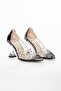 Women's Transparent Thin Heeled Black Night Shoes - 3