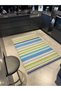 Green and Blue Striped Patterned Woven Base Miravip671