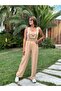 Woman Camel Ring Detailed Elastic Waisted Gardener Salopet 6041 - 5