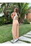 Woman Camel Ring Detailed Elastic Waisted Gardener Salopet 6041 - 4