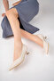 Genuine Leather Beige Women's Leather Heeled Shoes Trc-63816 - 2