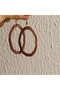 Wooden Look Hoop Earrings Korean Model Stylish - 3