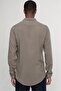 Slim Fit Long Sleeve Slim Fit Flowing Viscose Stylish Men's Khaki Shirt - 4