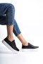 Isabella Monroe Black Women's Laceless Genuine Leather Sneaker Daily Shoes - 2