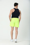 Men's Neon Yellow-black Garnished Embroidered Pool-Sea Shorts - 7