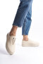 Talivina Beige Women's Laceless Genuine Leather Sneaker Daily Shoes - 3