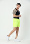 Men's Neon Yellow-black Garnished Embroidered Pool-Sea Shorts - 4