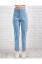 Piraye Light Blue Mom Jeans Lycra High Waist Snow Washed Mom Jeans Extra Comfortable