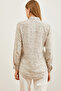 Women's Beige White Patterned Woven Viscose Shirt GML-19001204 - 2