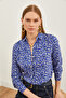 Women's Heart Lilac Patterned Woven Viscose Shirt GML-19001204 - 4