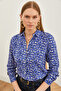 Women's Heart Lilac Patterned Woven Viscose Shirt GML-19001204 - 5