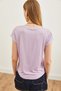 Women's Lilac Guipure Detailed T-Shirt TSH-19000190 - 5