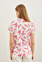 Women's Brush Fuchsia Patterned Linen Bat Shirt GML-19001205 - 2