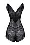 Siyah Dantel Örme Babydoll/Fantezi Gecelik THMSS24CY00000 - 10