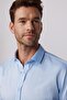 Modern Slim Fit Long Sleeve Plain Satin Cotton Men's Blue Shirt - 3