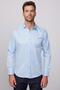 Modern Slim Fit Long Sleeve Plain Satin Cotton Men's Blue Shirt - 2