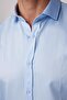 Modern Slim Fit Long Sleeve Plain Satin Cotton Men's Blue Shirt - 4