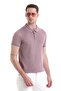 Purple Regular Fit Plain Cotton Polo Collar Knit T-shirt - 4