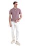 Purple Regular Fit Plain Cotton Polo Collar Knit T-shirt - 2