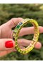 Anti Allergic Domino Anti-Tarnish Gold Emerald Stone Women's Bracelet - 5