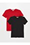 Plain Bicycle Collar Unisex 100% Cotton 2-Piece T-shirt/T-shirt