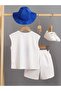 Kids' Hi- Printed sleeveless t-shirt and Top Bottom Set. - 2
