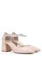 Women's Vegan Beige Heeled Shoes - 6