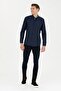 Men's Navy Blue Long Sleeve Shirt - 4