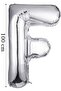 Foil Balloon Letter F Helium Balloon 100 Cm Silver Color