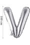Foil Balloon Letter V Helium Balloon 100 Cm Silver Color